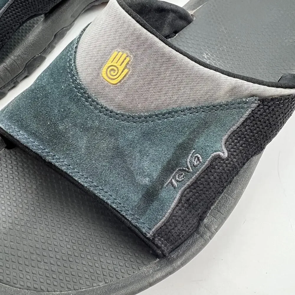 Teva Katavi Slides 4145 Blue Suede Lug Soles